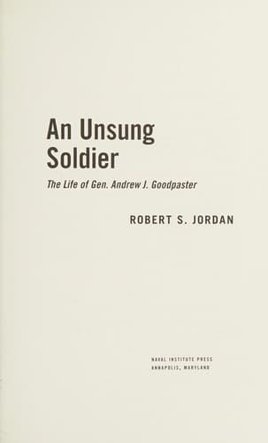 Cover of Unsung Soldier
