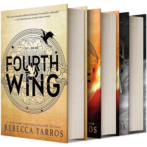 Cover of Empyrean Series, 3 Books Collection Set, Fourth Wing, Iron Flame, Onyx Storm, by Rebecca Yarros