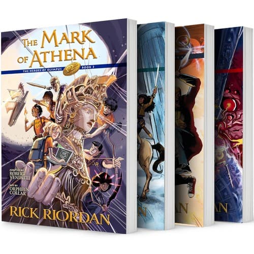 Cover of Heroes of Olympus Series, 4 Books Collection Set, Lost Hero, Son of Neptune, the Mark of Athena, the House of Hades, by Rick Riordan