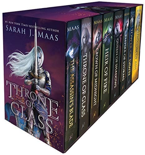 Cover of The Assassin's Blade / Throne of Glass / Crown of Midnight / Heir of Fire / Queen of Shadows / Empire of Storms / Tower of Dawn / Kingdom of Ash